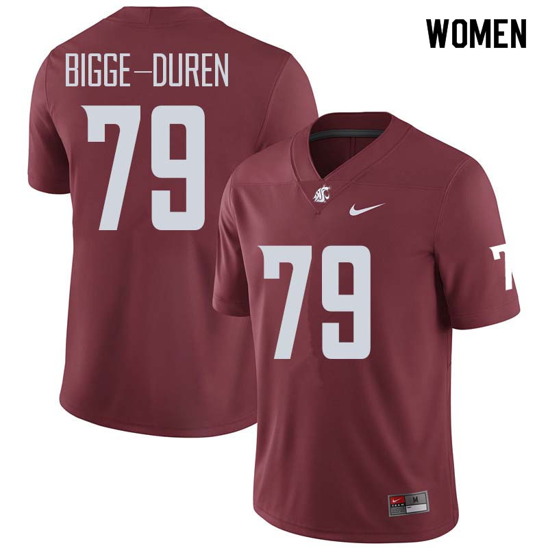 Women #79 Cedric Bigge-Duren Washington State Cougars College Football Jerseys Sale-Crimson - Click Image to Close